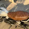 Triumph Scrambler 1200 XE, XC & X Retro Luxe Seat – Dual Tone Brown Diamond Panel Design