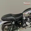 BSA Gold Star Heat Pressed Ribbed Seat | Premium Black Retro Saddle with White Piping