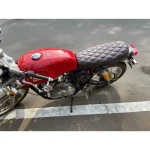 Royal Enfield Continental GT 535 Cafe Racer Looks Complete Seat Assembly Black With Red Diamonds Stitching