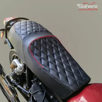 Royal Enfield Interceptor 650 Touring Black Red Piping Seat