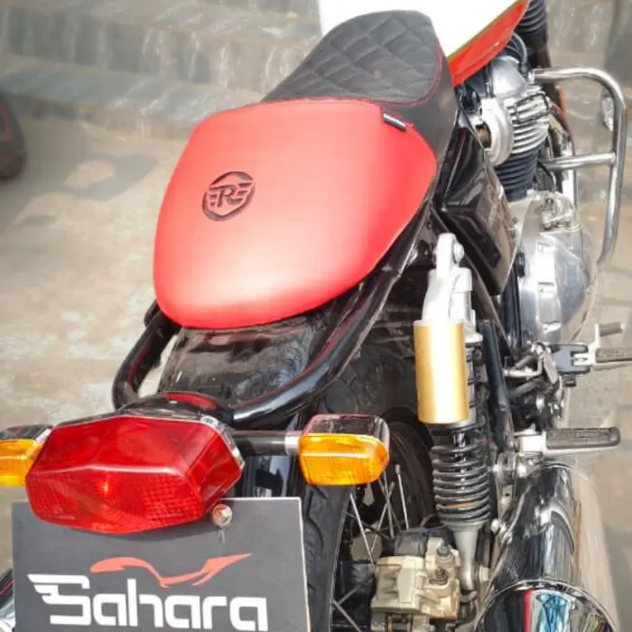 Royal Enfield Interceptor 650 Custom Diamond Quilted Seat – Black & Red Premium Finish
