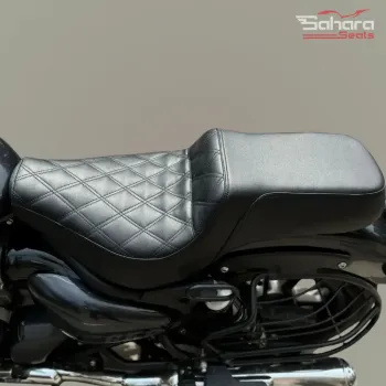 Sahara Seats Step Up Custom Seat For Super Meteor 650 Diamond Pattern