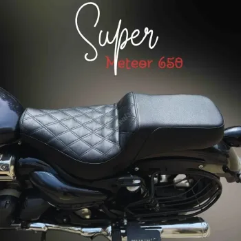 Sahara Seats Step Up Custom Seat For Super Meteor 650 Diamond Pattern