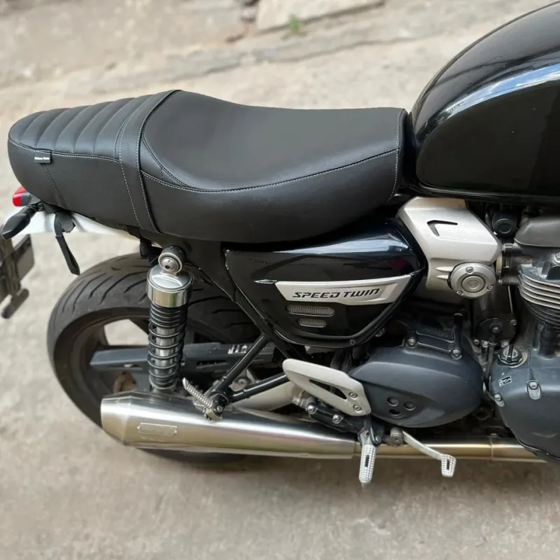 Triumph Speed Twin Quilt Bench Vegan Leather Custom Dual Seat