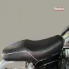 BSA Gold Star Heat Pressed Ribbed Seat | Premium Black Retro Saddle with White Piping