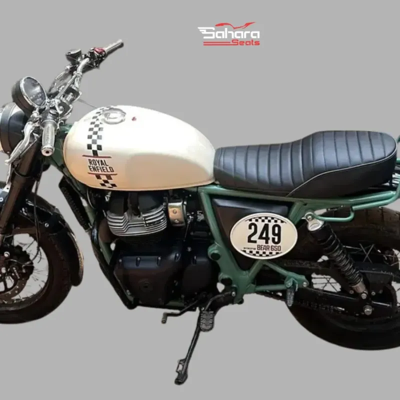 Royal Enfield Bear 650 Ribbed Seat – Premium Finish & Long Ride Comfort