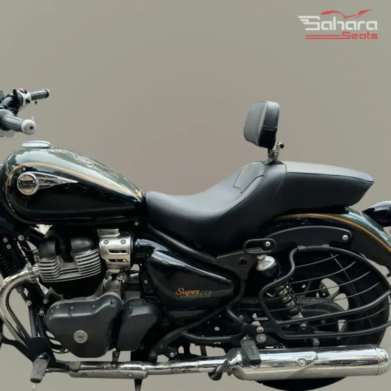 Super Meteor 650 Seat With Rider Back Rest Designed For Comfort Built For Adventure