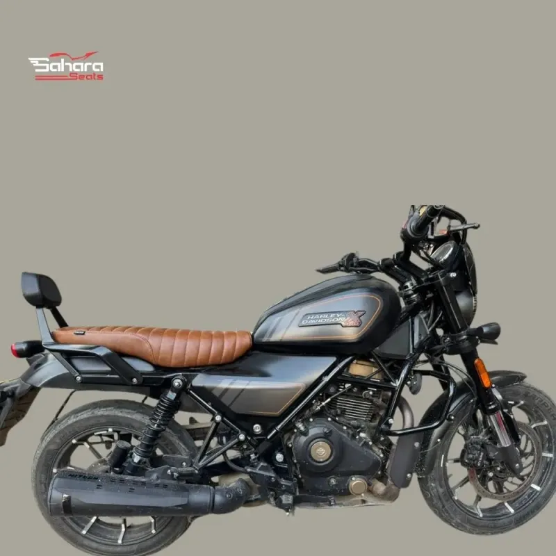 Harley-Davidson X440 / X 440T Brat Seat | Premium Vintage Tan Retro Ribbed Saddle