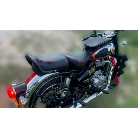 All New Classic 350/ Be Reborn Classic/Chrome Cushion Seat Cover (Red Piping )